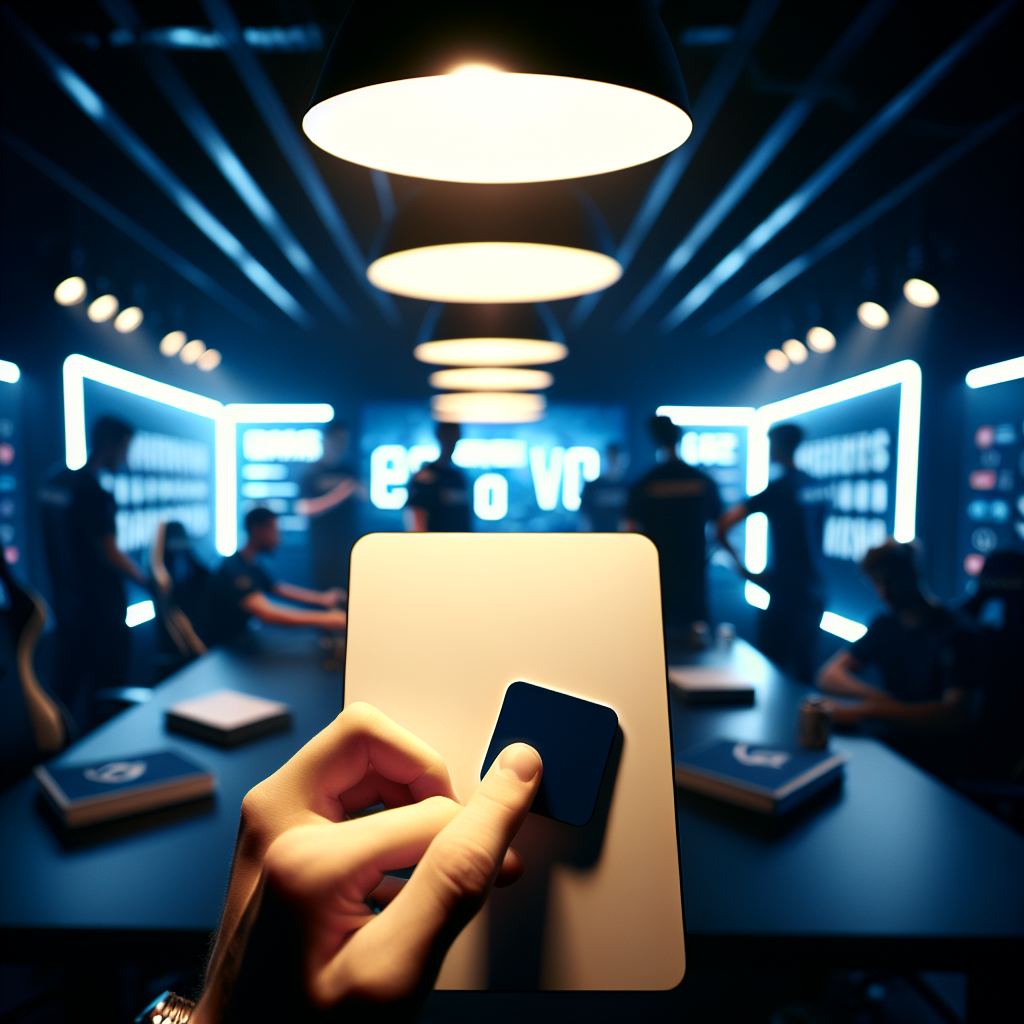 Dota 2 transfer window concept with roster changes in an esports team room